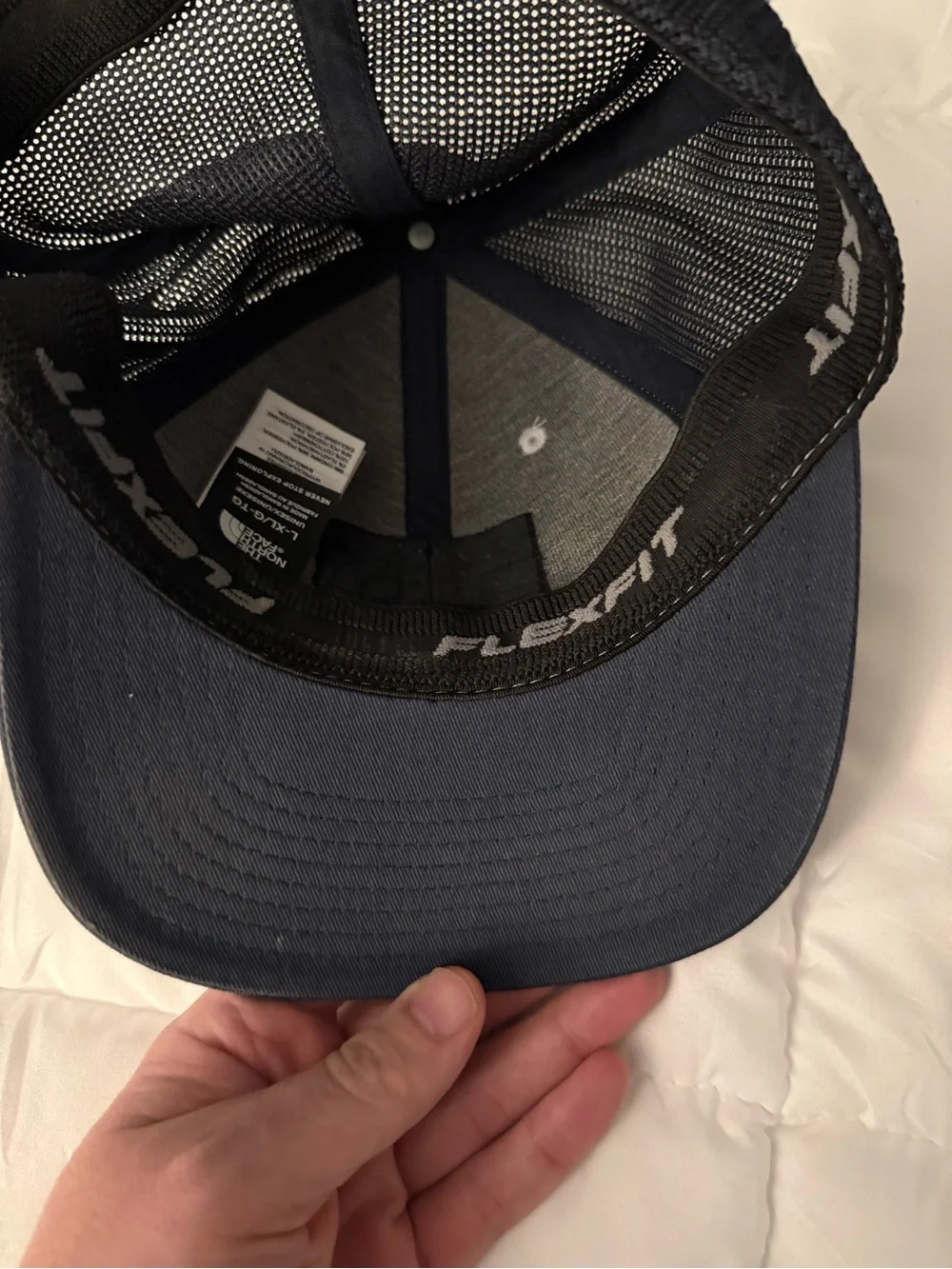The North Face Gray Front Navy Mesh Logo Cap